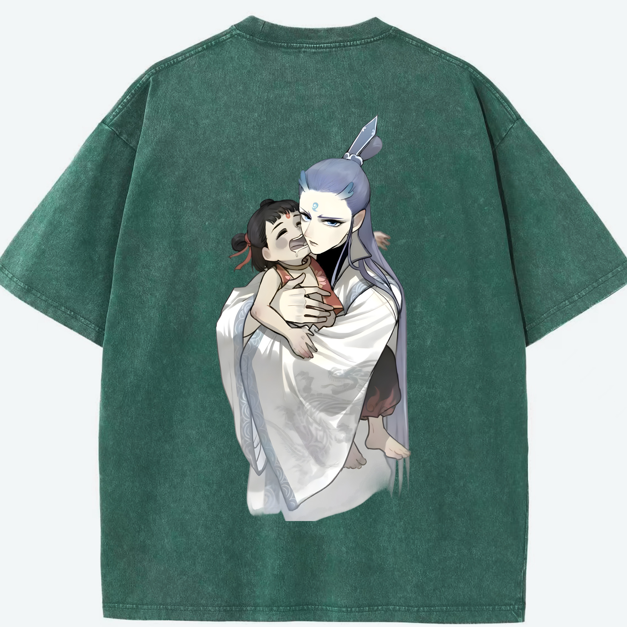 （画像用） Ne Zha 2 ナタ 魔童の大暴れ 綿100% ヴィンテージ風 半袖Tシャツ（背面プリント）